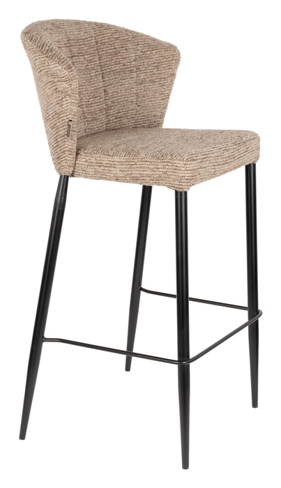 Dutchbone Barstoel Georgia Soft Velvet - Bruin (zithoogte 75cm)