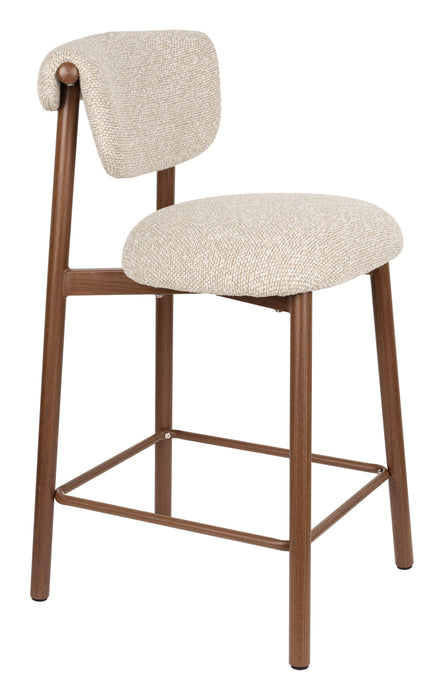ZILT Barstoel Jeremey Geweven stof en hout (zithoogte 66cm) - Naturel
