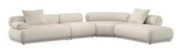 Zuiver 7,5-zits Hoekbank Rembrandt 594cm, Links, Ribstof - Beige