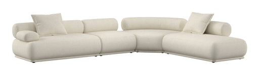 Zuiver 7,5-zits Hoekbank Rembrandt 594cm, Links, Ribstof - Beige