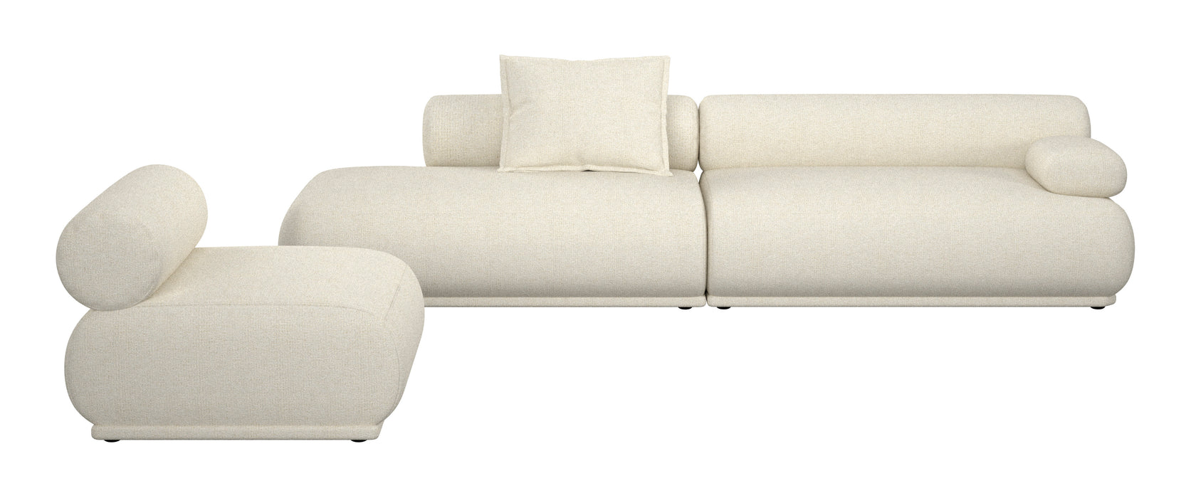 Zuiver 4,5-zits Bank Rembrandt 455cm, Rechts, Ribstof - Beige