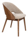 Dutchbone Eetkamerstoel Velore Geweven stof en hout - Beige