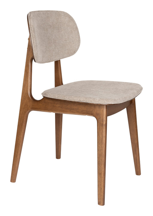 Dutchbone Eetkamerstoel Marais Geweven stof en hout - Beige - ThatLyfeStyle