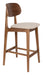 Dutchbone Barstoel Marais Geweven stof en hout - Beige/Hout (zithoogte 68cm) - ThatLyfeStyle