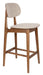 Dutchbone Barstoel Marais Geweven stof en hout - Beige (zithoogte 68cm)