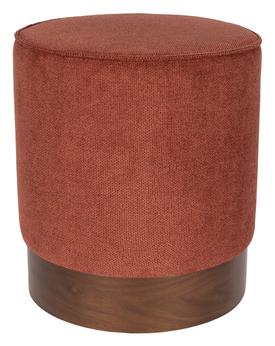 Dutchbone Hocker Bellevue Geweven stof en hout - Rood