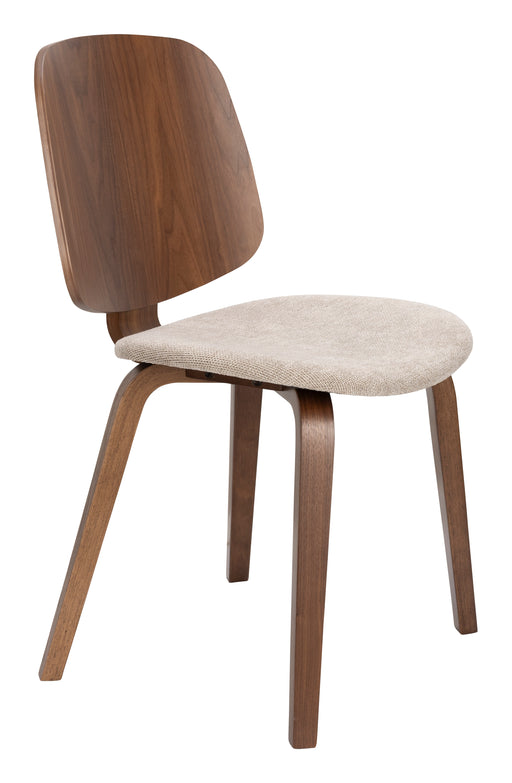 ZILT Eetkamerstoel Danina Stof en hout - Bruin - ThatLyfeStyle