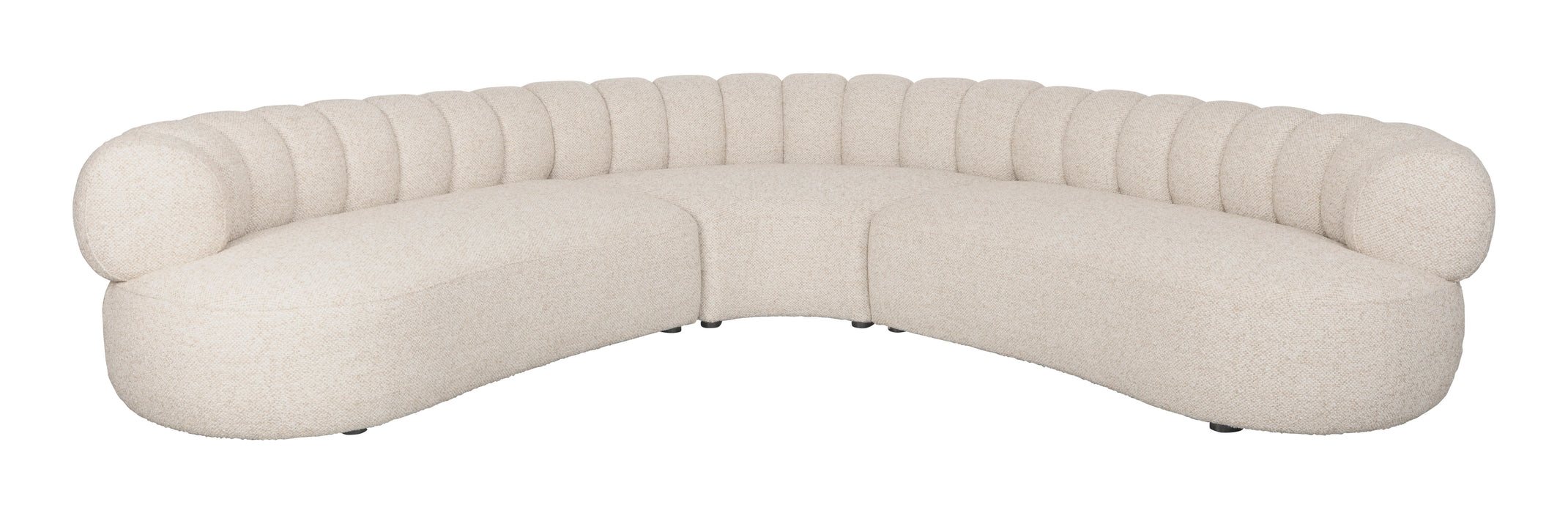 Dutchbone 7-zits Organische Hoekbank Duvane 286 x 286cm, Geweven stof - Beige