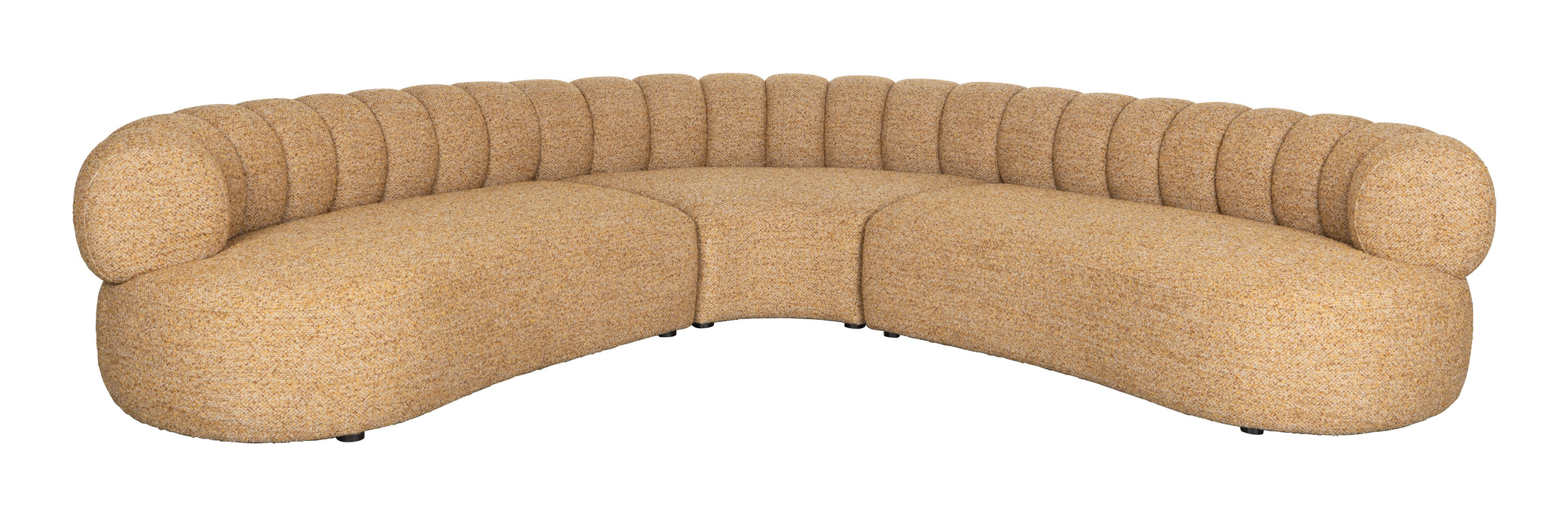 Dutchbone Organische 7-zits Hoekbank Duvane 286 x 286cm, Geweven stof - Bruin