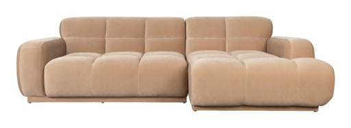 Zuiver Loungebank Hazel Rechts, 267 cm, Velvet - Beige