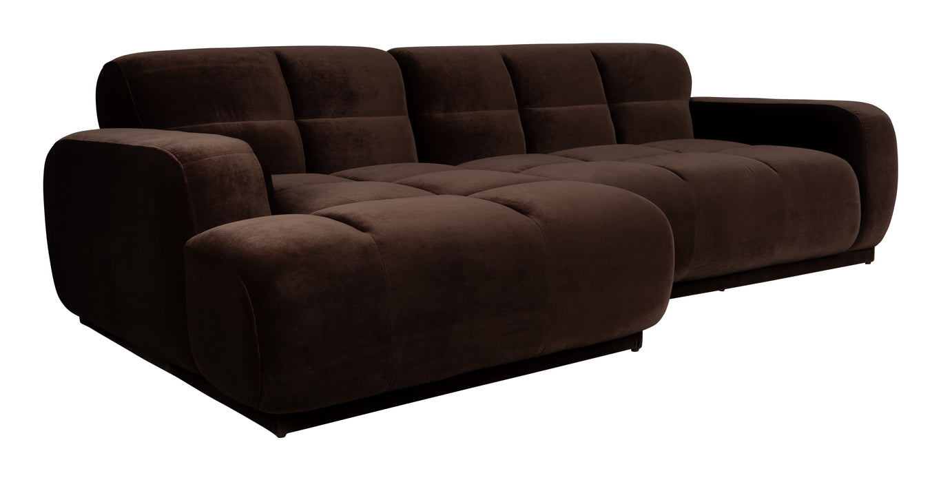 Zuiver Loungebank Hazel Links 267 cm Velvet - Bruin
