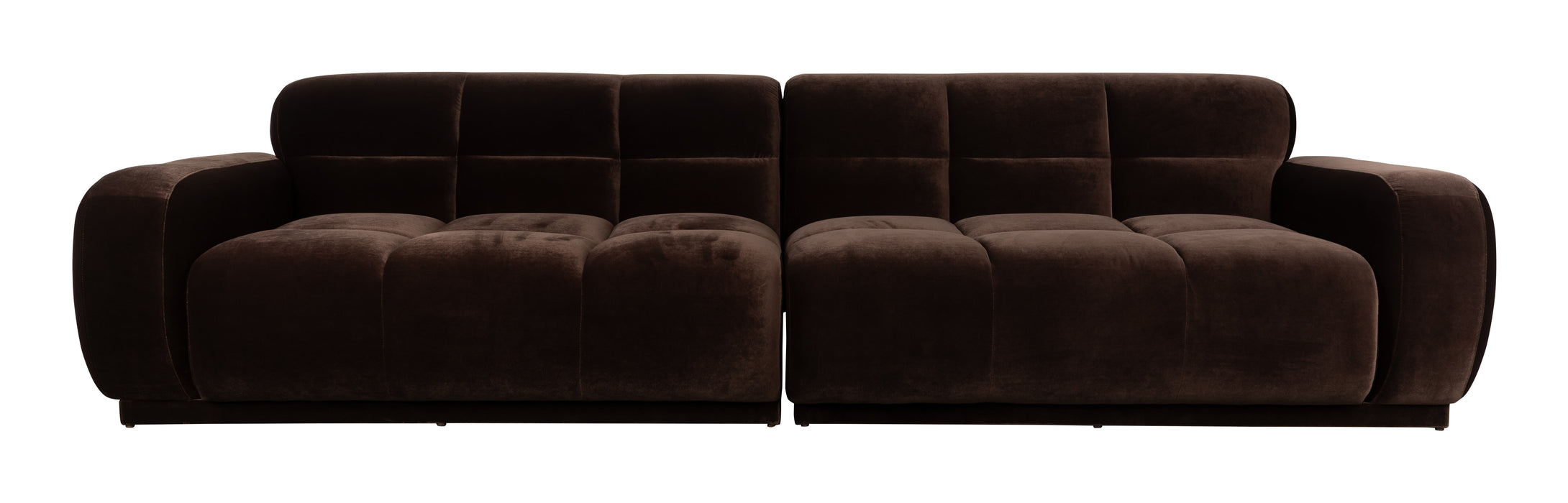 Zuiver 4,5-zits Bank Hazel 395cm, Velvet - Bruin