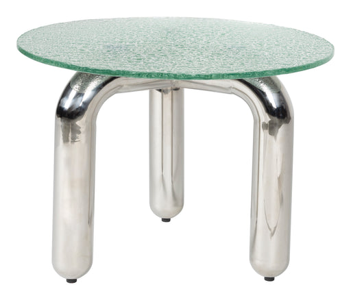 Dutchbone Ronde Bijzettafel Marly Glas en chroom, 60cm - Transparant - ThatLyfeStyle