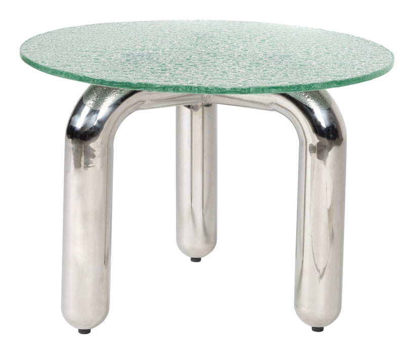 Dutchbone Ronde Bijzettafel Marly Glas en chroom, 60cm - Transparant