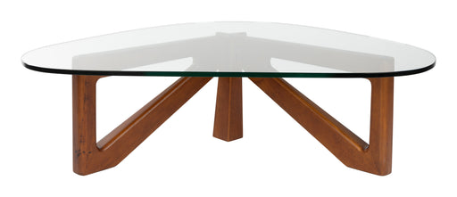 Dutchbone Organische Salontafel Norwin Glas en hout, 126 x 90cm - Bruin
