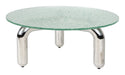 Dutchbone Ronde Salontafel Marly Glas en chroom, 80cm - Transparant,Zilver