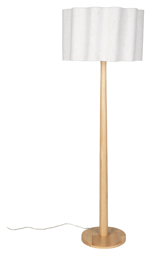 Dutchbone Vloerlamp Scallop Jute en hout, 150cm hoog - Naturel