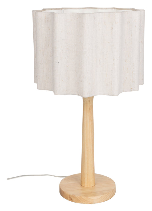 Dutchbone Tafellamp Scallop Jute en hout, 51cm hoog - Naturel