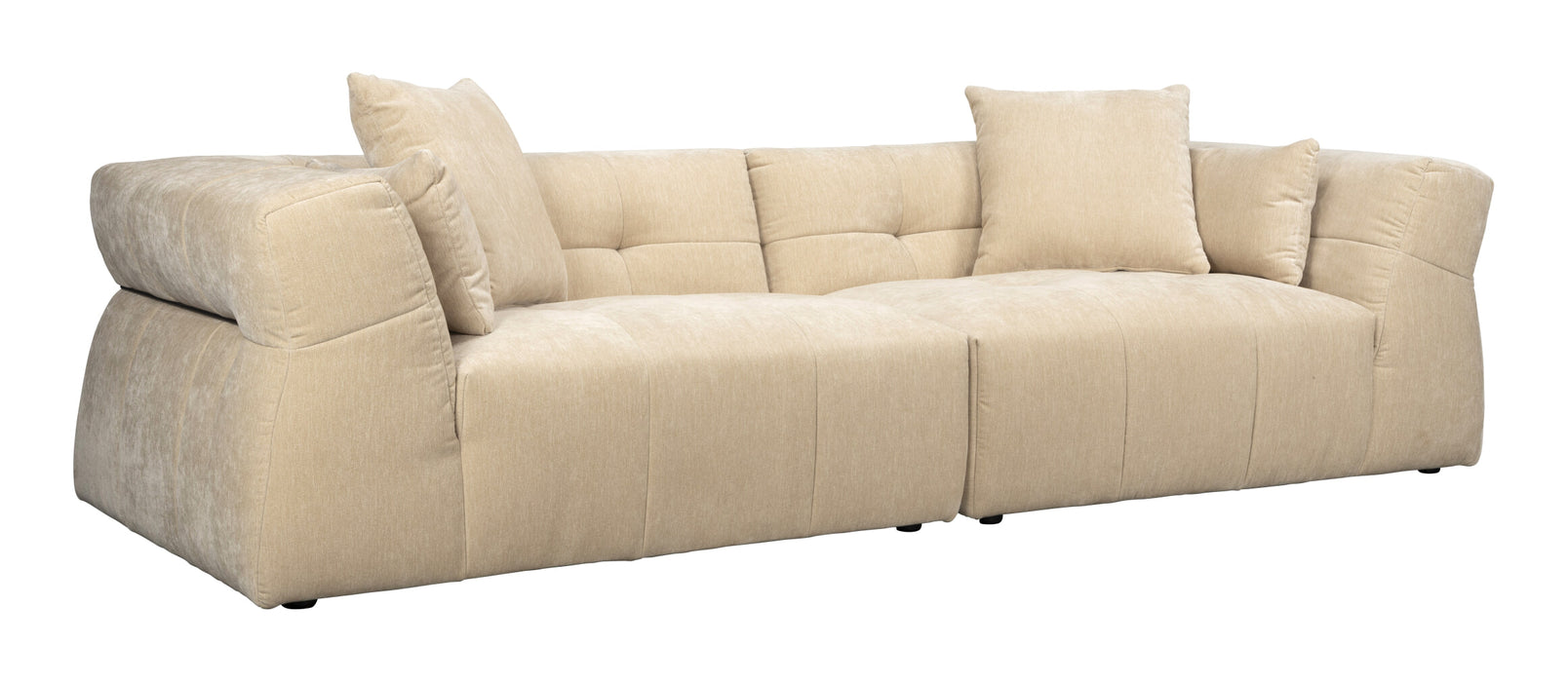 Dutchbone 4,5-zits Bank Hodge 278cm, Velvet - Beige