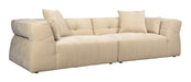 Dutchbone 4,5-zits Bank Hodge 278cm, Velvet - Beige