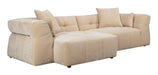 Dutchbone Loungebank Hodge Links, 278cm, Velvet - Beige