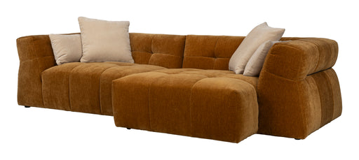 Dutchbone Loungebank Hodge Rechts, 278cm, Velvet - Oker