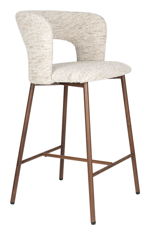 ZILT Barstoel Lannis Geweven stof - Beige (zithoogte 67cm)