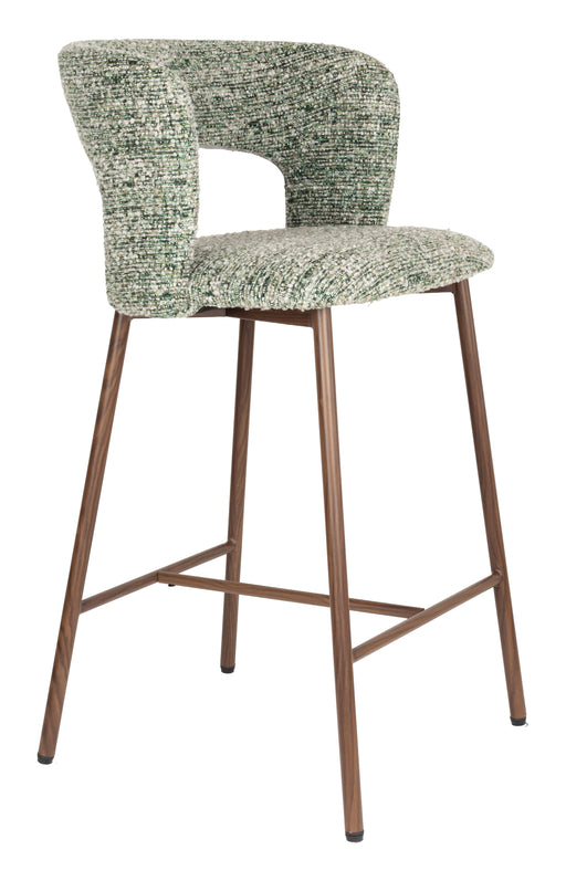 ZILT Barstoel Lannis Geweven stof - Groen (zithoogte 67cm)