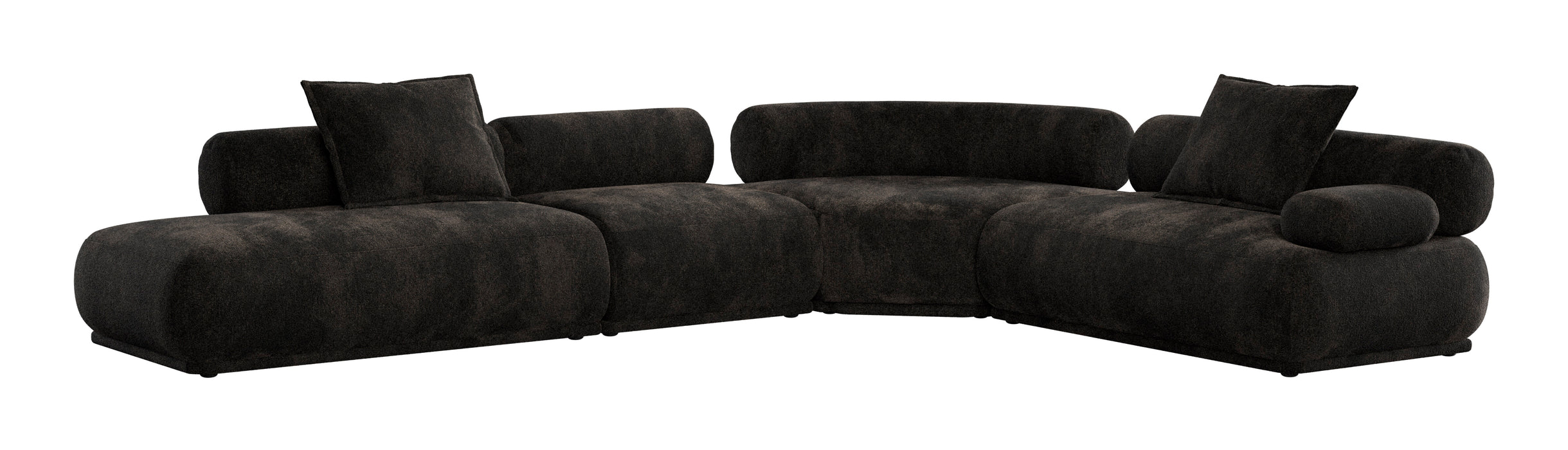 Zuiver 7,5-zits Hoekbank Rembrandt 594cm, Rechts, Ribstof - Bruin