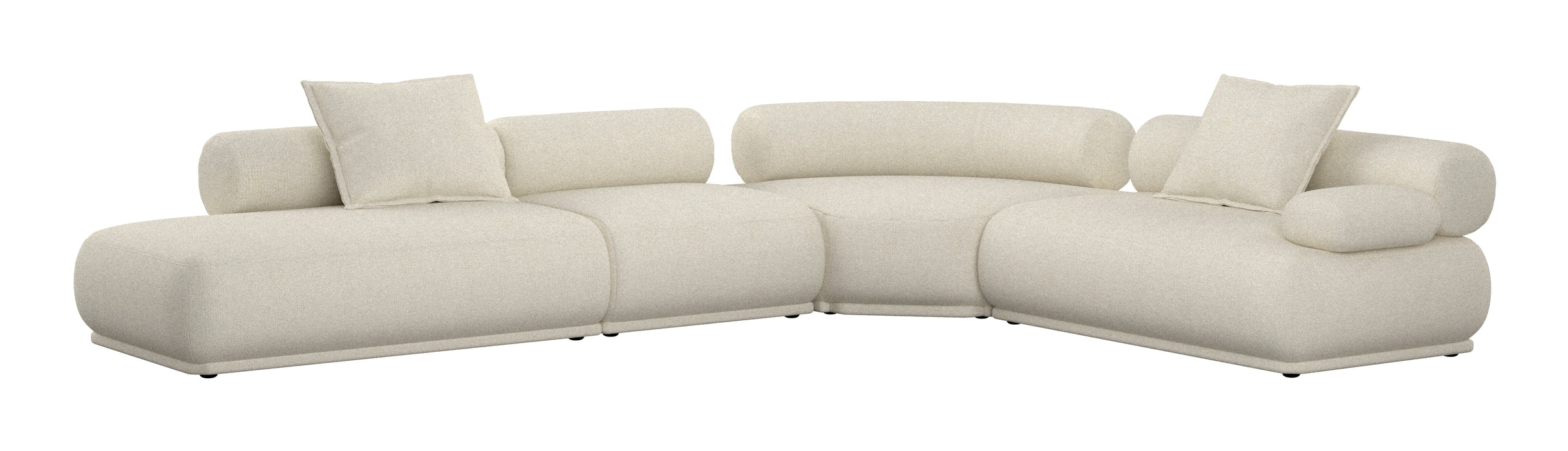 Zuiver 7,5-zits Hoekbank Rembrandt 594cm, Rechts, Ribstof - Beige