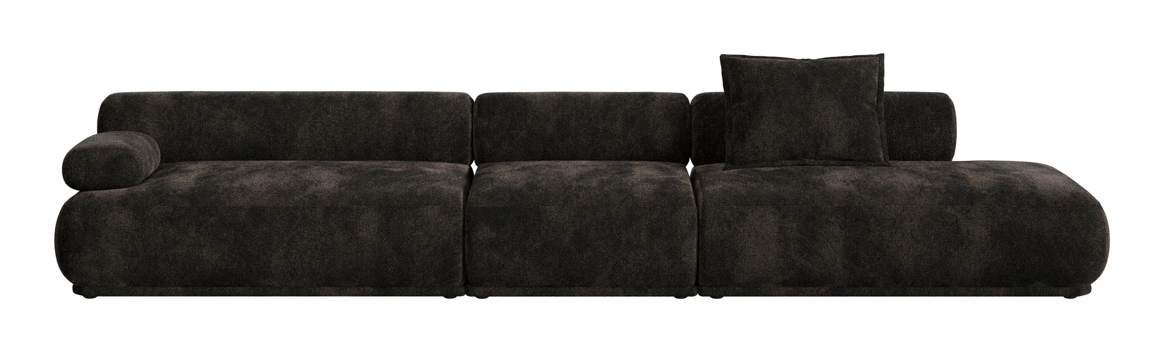 Zuiver 4,5-zits Bank Rembrandt 455cm, Links, Ribstof - Bruin