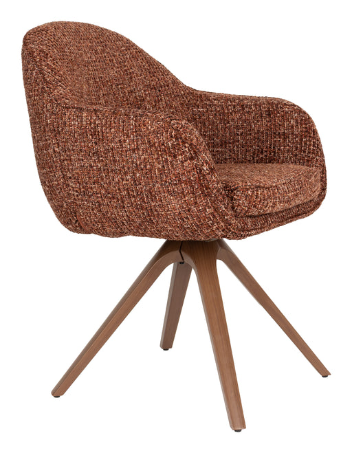 ZILT Draaibare Eetkamerstoel Bate Bouclé - Terracotta