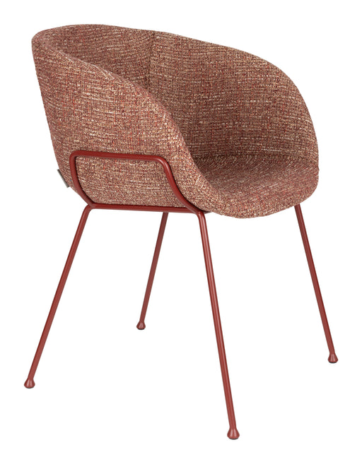 Zuiver Eetkamerstoel Feston Stof - Rood - ThatLyfeStyle