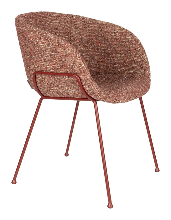 Zuiver Eetkamerstoel Feston Stof - Rood