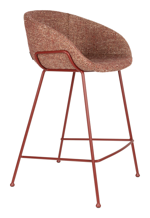 Zuiver Barstoel Feston Stof - Rood (zithoogte 65cm)
