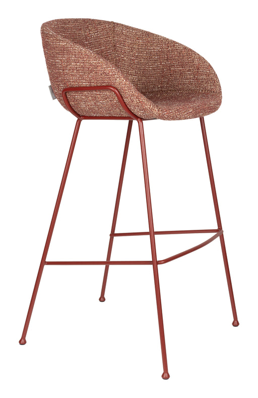 Zuiver Barkruk Feston Chenille - Roodbruin (zithoogte 76cm)