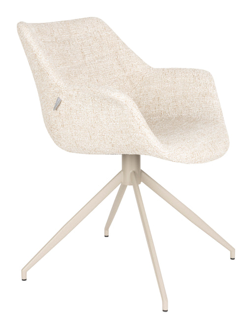 Zuiver Draaibare Eetkamerstoel Doulton Stof - Beige - ThatLyfeStyle