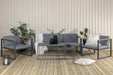 Nohr Loungeset Donnesha Met bank, 2 tafels en 2 fauteuils - Grijs - ThatLyfeStyle
