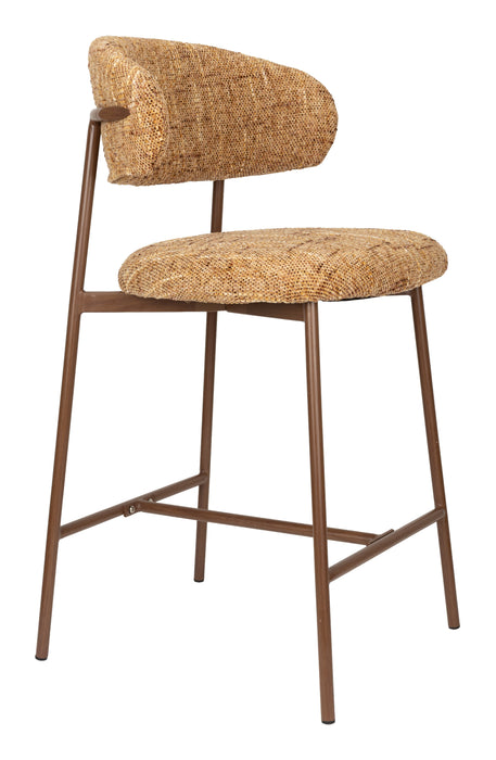 ZILT Barkruk Claes Gemêleerde stof - Okergeel (zithoogte 65cm)