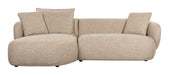 Zuiver Organische Loungebank Stones Links, 236cm, Grof geweven stof - Lichtbruin