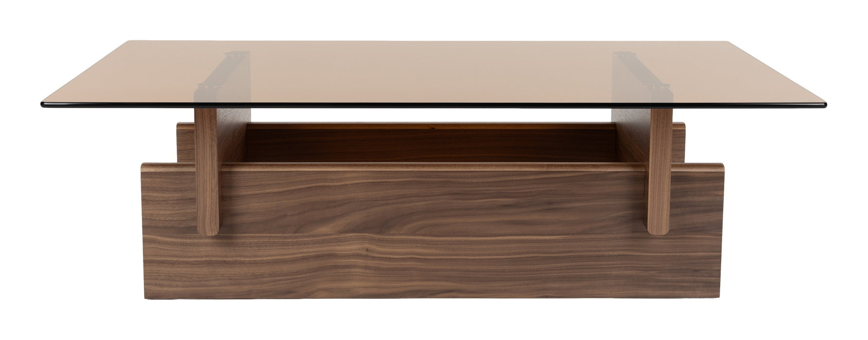 Dutchbone Salontafel Lucifer Glas & Walnoot, 100 x 60cm - Bruin