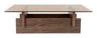 Dutchbone Salontafel Lucifer Glas & Walnoot, 100 x 60cm - Bruin