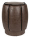 Dutchbone Poef Donna Lederlook - Donkerbruin