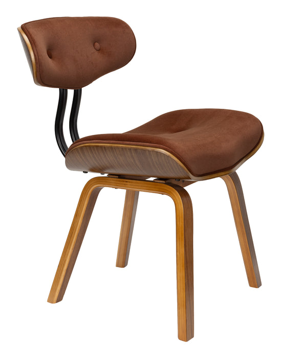 Dutchbone Eetkamerstoel Blackwood Walnoot & Velvet - Bruin