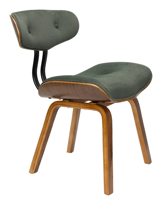 Dutchbone Eetkamerstoel Blackwood Walnoot & Velvet - Groen