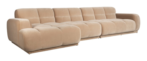 Zuiver Loungebank Hazel Links, 352cm, Velvet - Beige