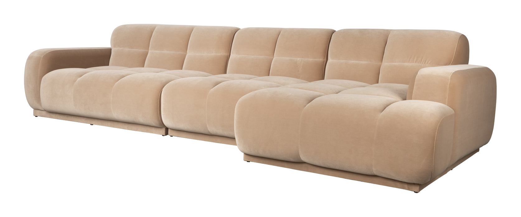Zuiver Loungebank Hazel Rechts, 352cm, Velvet - Beige