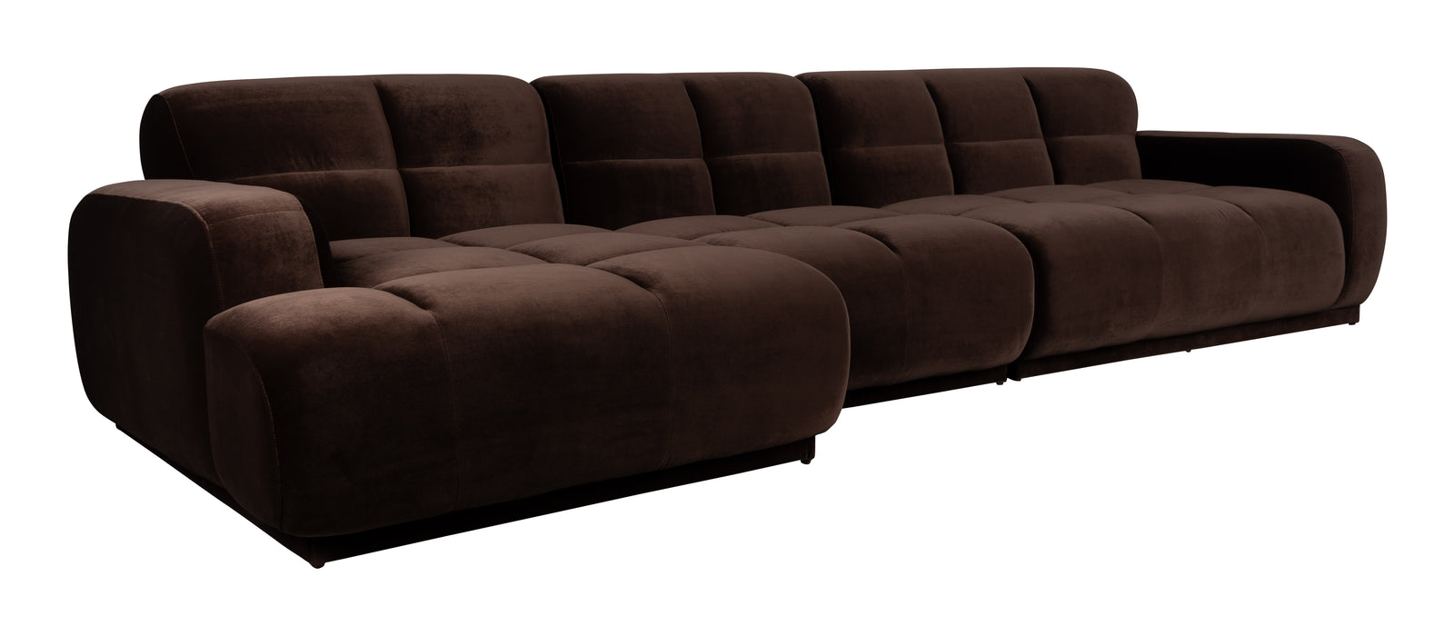 Zuiver Loungebank Hazel Links, 352cm, Velvet - Bruin