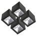 KS Set 4 stuks LED Solar Cube wandlamp zwart vierkant