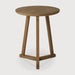 Ethnicraft Ronde Bijzettafel Tripod Teakhout 46cm - Bruin